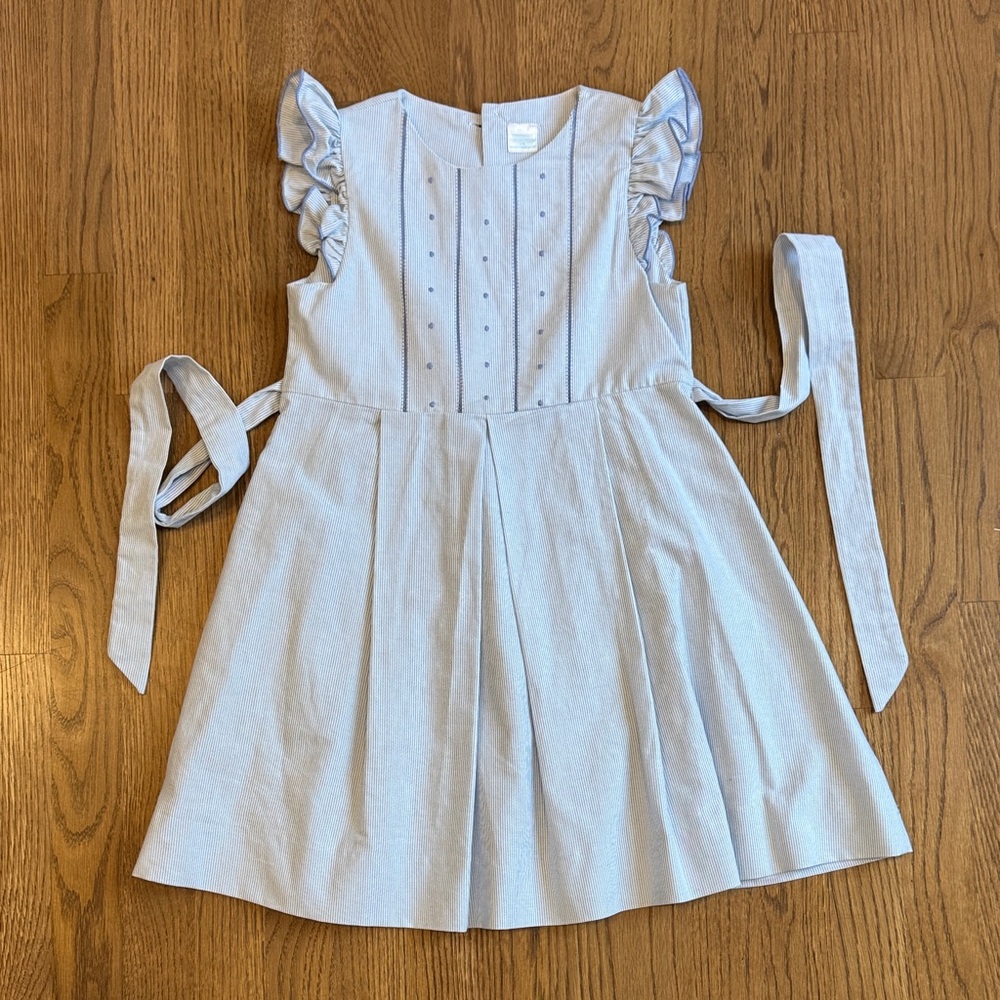 Edgehill Collection Light Blue Ruffle Sleeve Dress
